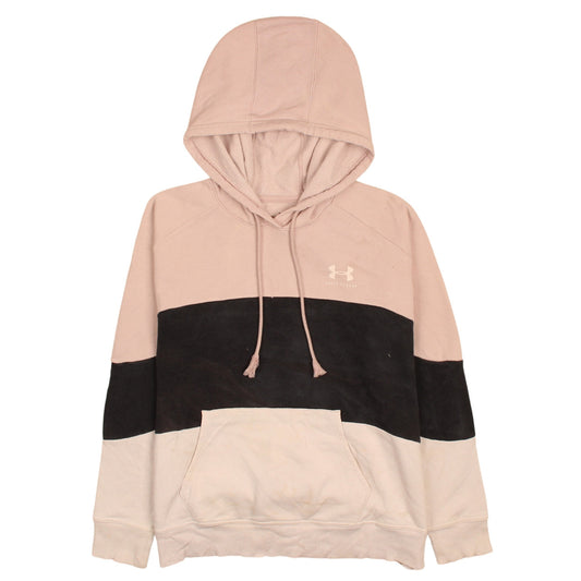 Under Armour Womens Beige Black Colourblock Pullover Hoodie Size M