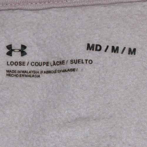 Under Armour Womens Beige Black Colourblock Pullover Hoodie Size M