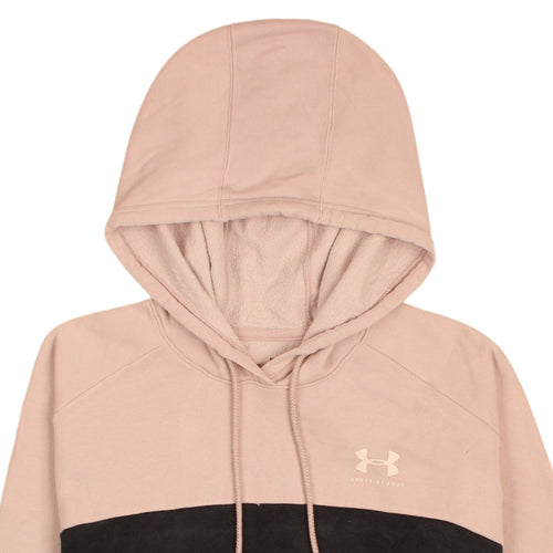 Under Armour Womens Beige Black Colourblock Pullover Hoodie Size M