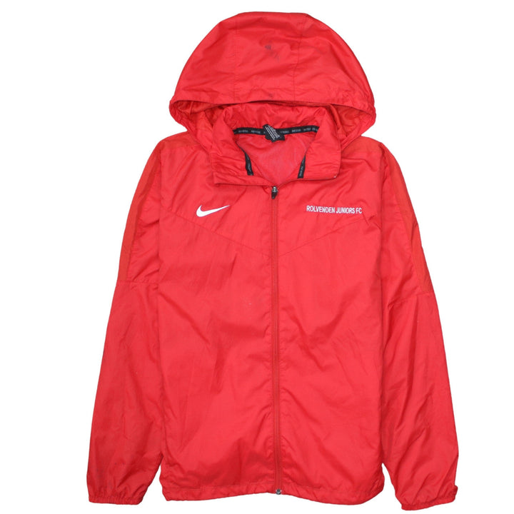 Nike Boys Red Windbreaker Football Jacket 13-15 Years Hooded Full Zip