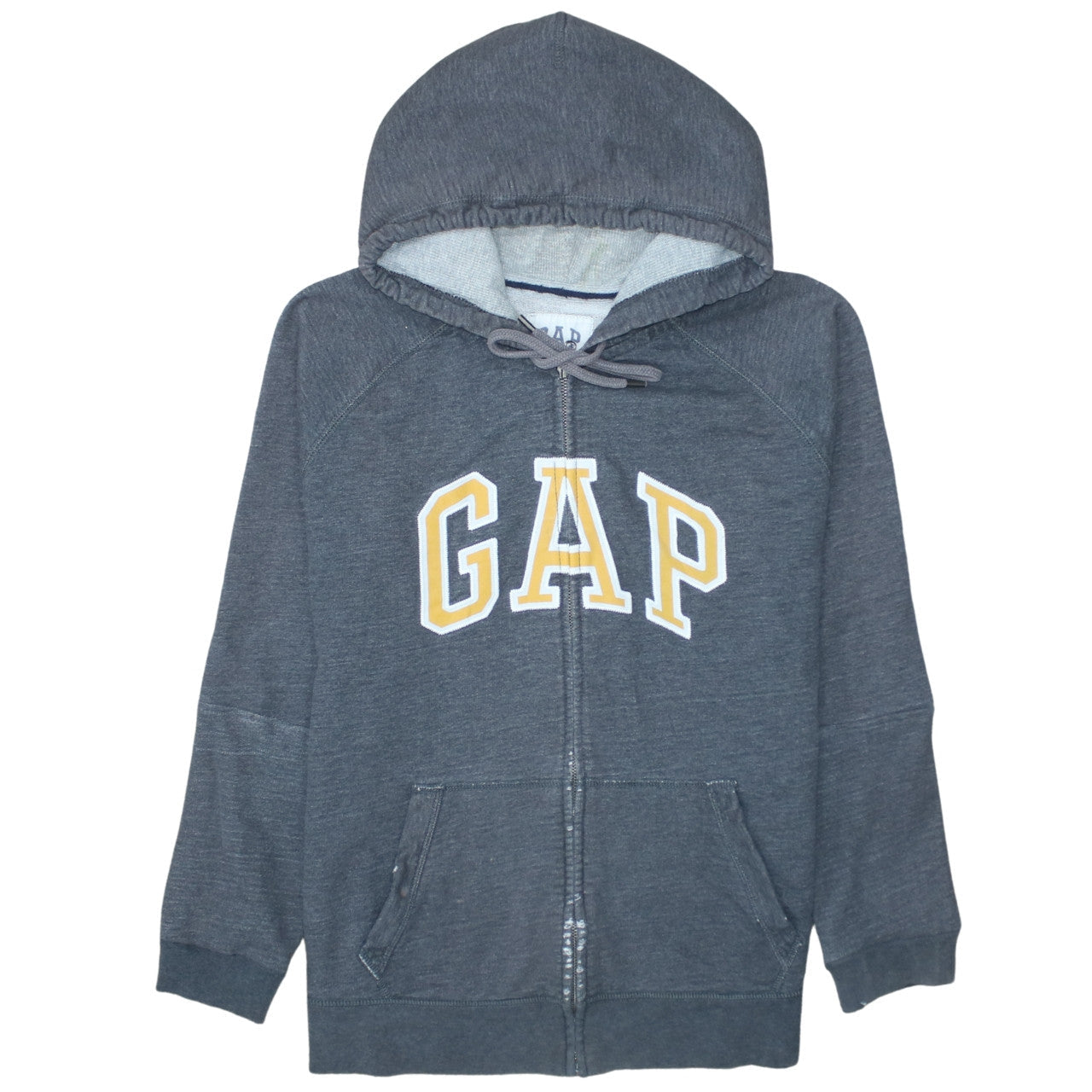 GAP Men's Grey Full Zip Hoodie L Logo College Style Sweatshirt