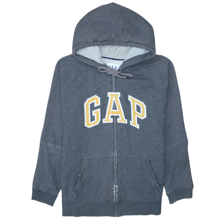 GAP Men's Grey Full Zip Hoodie L Logo College Style Sweatshirt