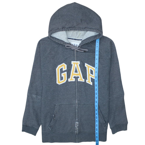 GAP Men's Grey Full Zip Hoodie L Logo College Style Sweatshirt