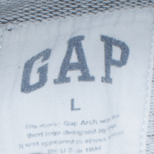 GAP Men's Grey Full Zip Hoodie L Logo College Style Sweatshirt