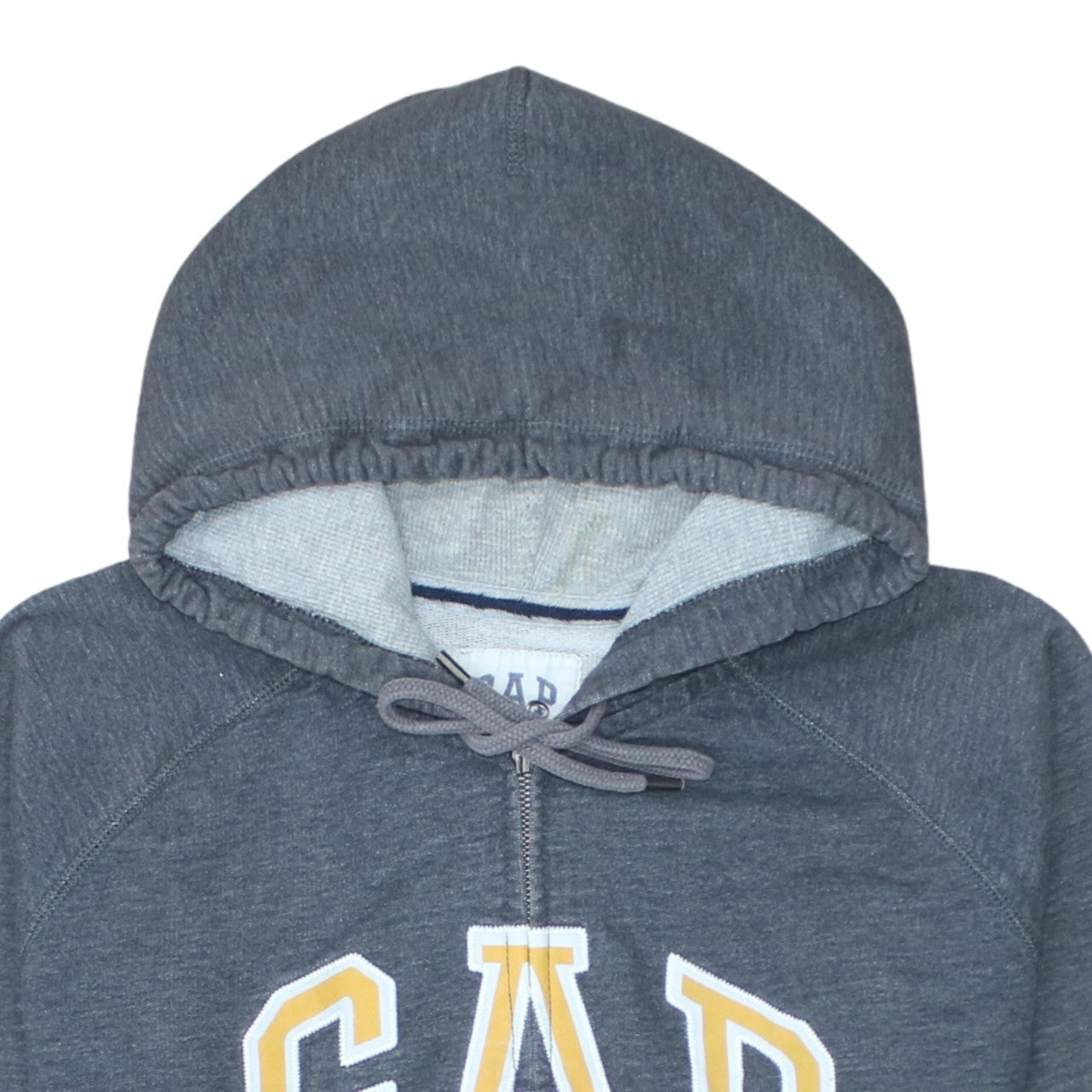 GAP Men's Grey Full Zip Hoodie L Logo College Style Sweatshirt