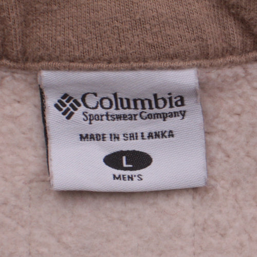 Columbia Men's Beige 1/4 Zip Fleece Sweatshirt L Regular