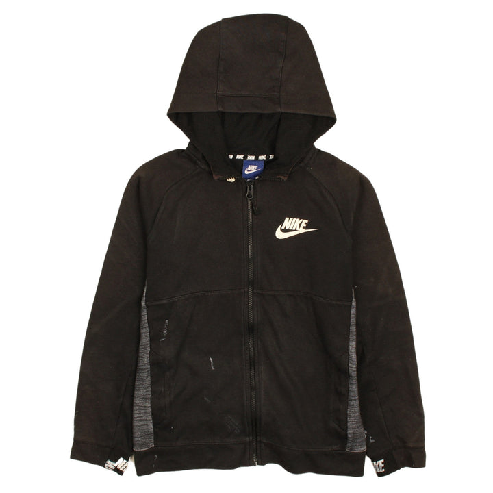 Nike Boys Black Full Zip Hoodie 12-13 Years Lined Sportswear