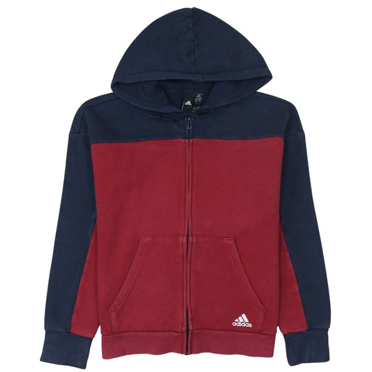 Adidas Womens Red & Navy Full Zip Hoodie Size Small