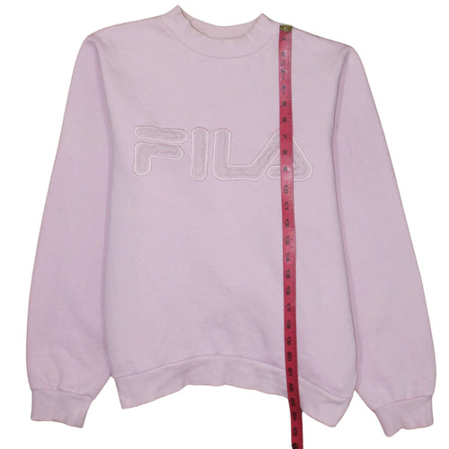 FILA Womens Pink Crew Neck Pullover Sweatshirt XL Cotton Blend