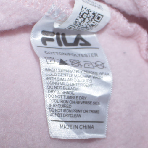 FILA Womens Pink Crew Neck Pullover Sweatshirt XL Cotton Blend