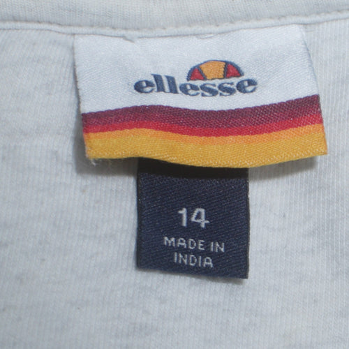 Ellesse Women's Grey Full Zip Hoodie Size 14 Cotton Blend