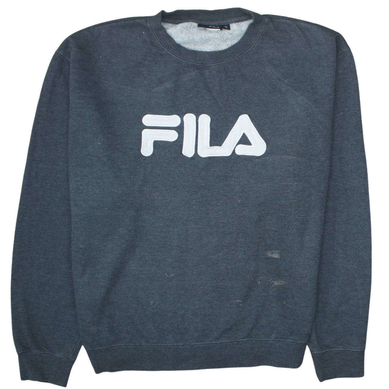 Fila Men's Grey Logo Crew Neck Pullover Sweatshirt XL
