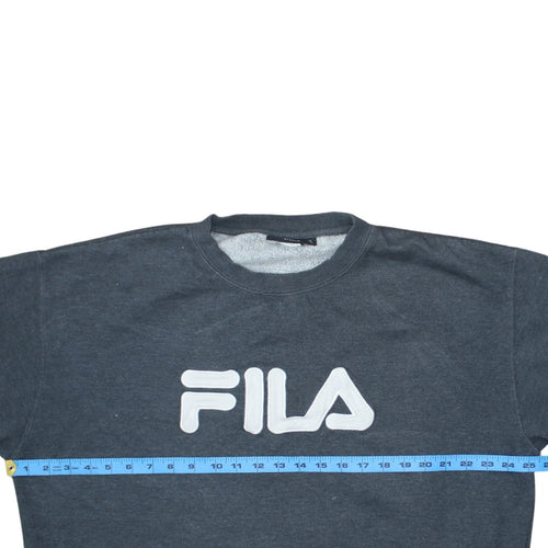 Fila Men's Grey Logo Crew Neck Pullover Sweatshirt XL