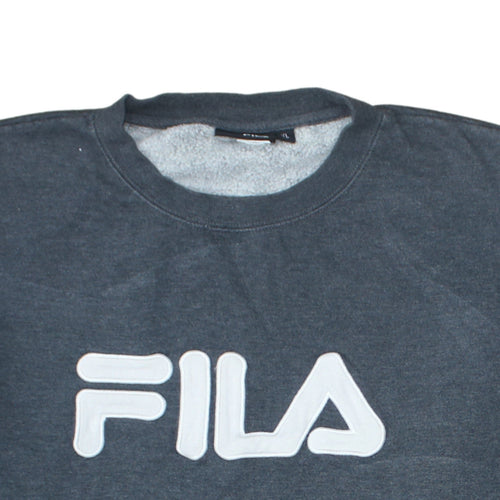 Fila Men's Grey Logo Crew Neck Pullover Sweatshirt XL