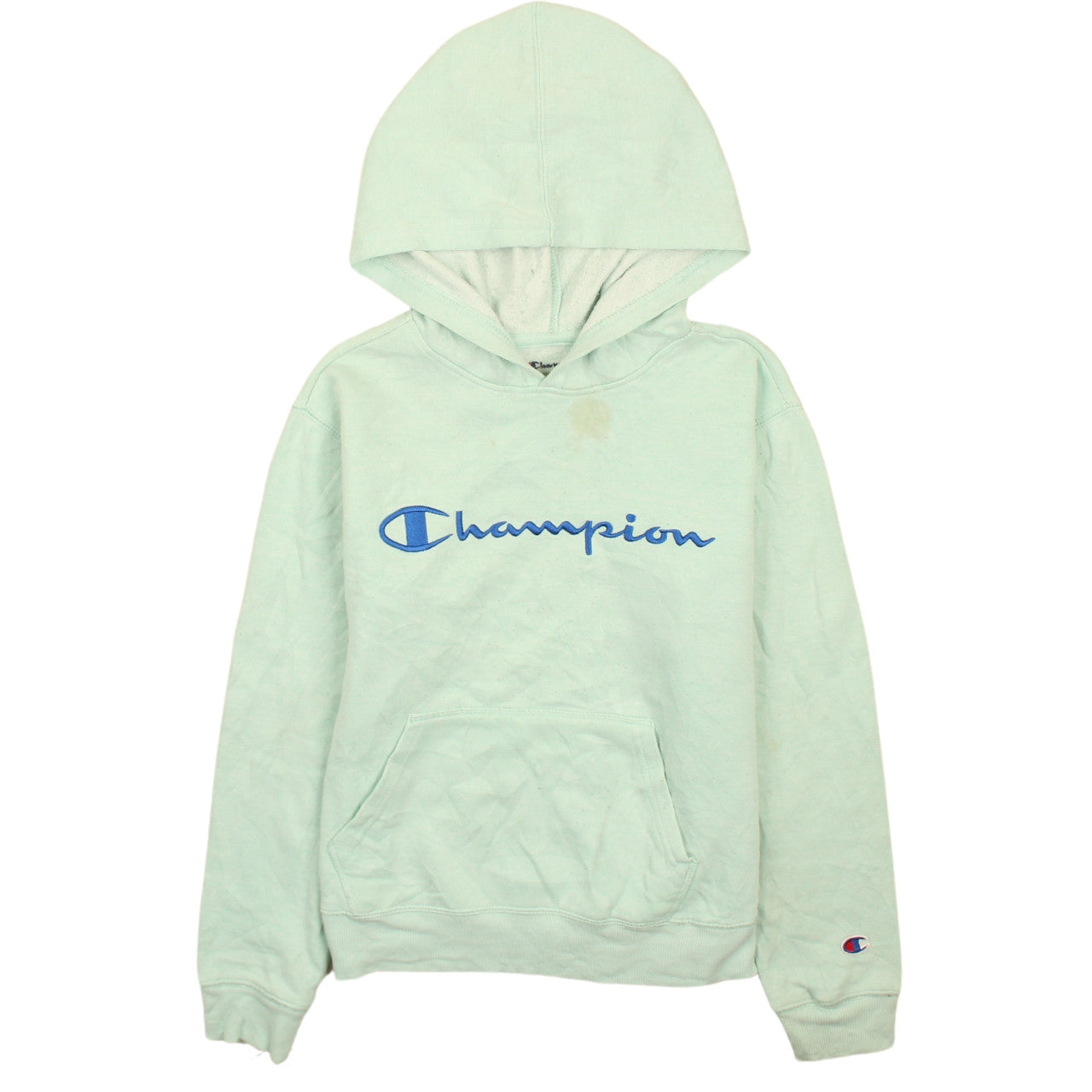 Champion Boys Green Pullover Hoodie L Fleece Logo Sweatshirt