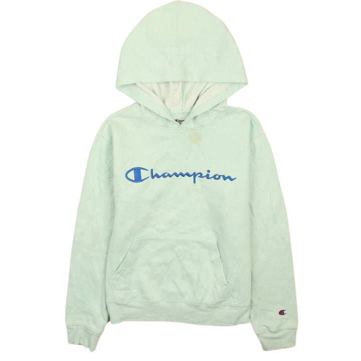 Champion Boys Green Pullover Hoodie L Fleece Logo Sweatshirt