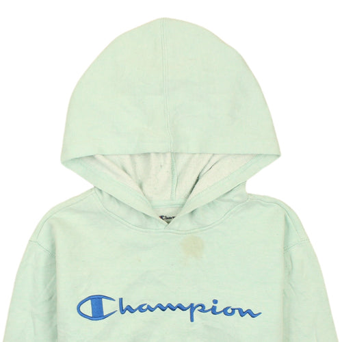Champion Boys Green Pullover Hoodie L Fleece Logo Sweatshirt