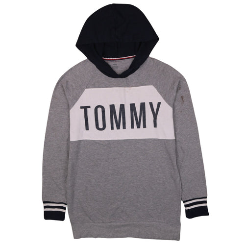 Tommy Hilfiger Men's Grey Pullover Hoodie Small Logo Graphic