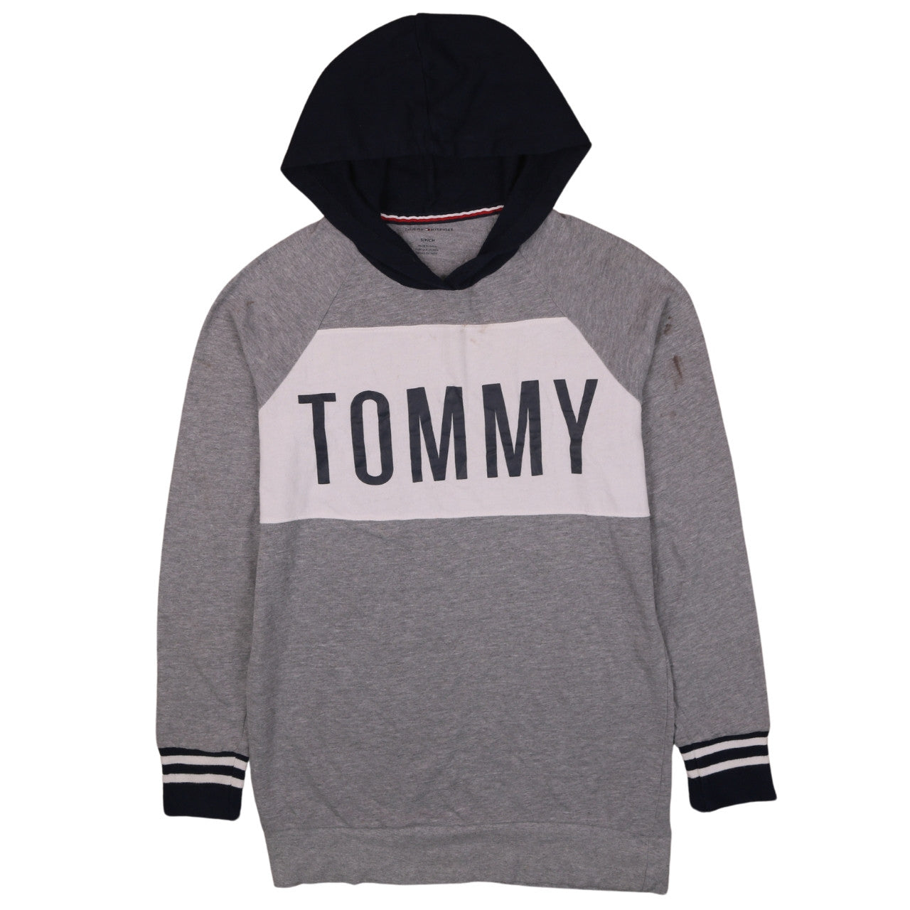 Tommy Hilfiger Men's Grey Pullover Hoodie Small Logo Graphic