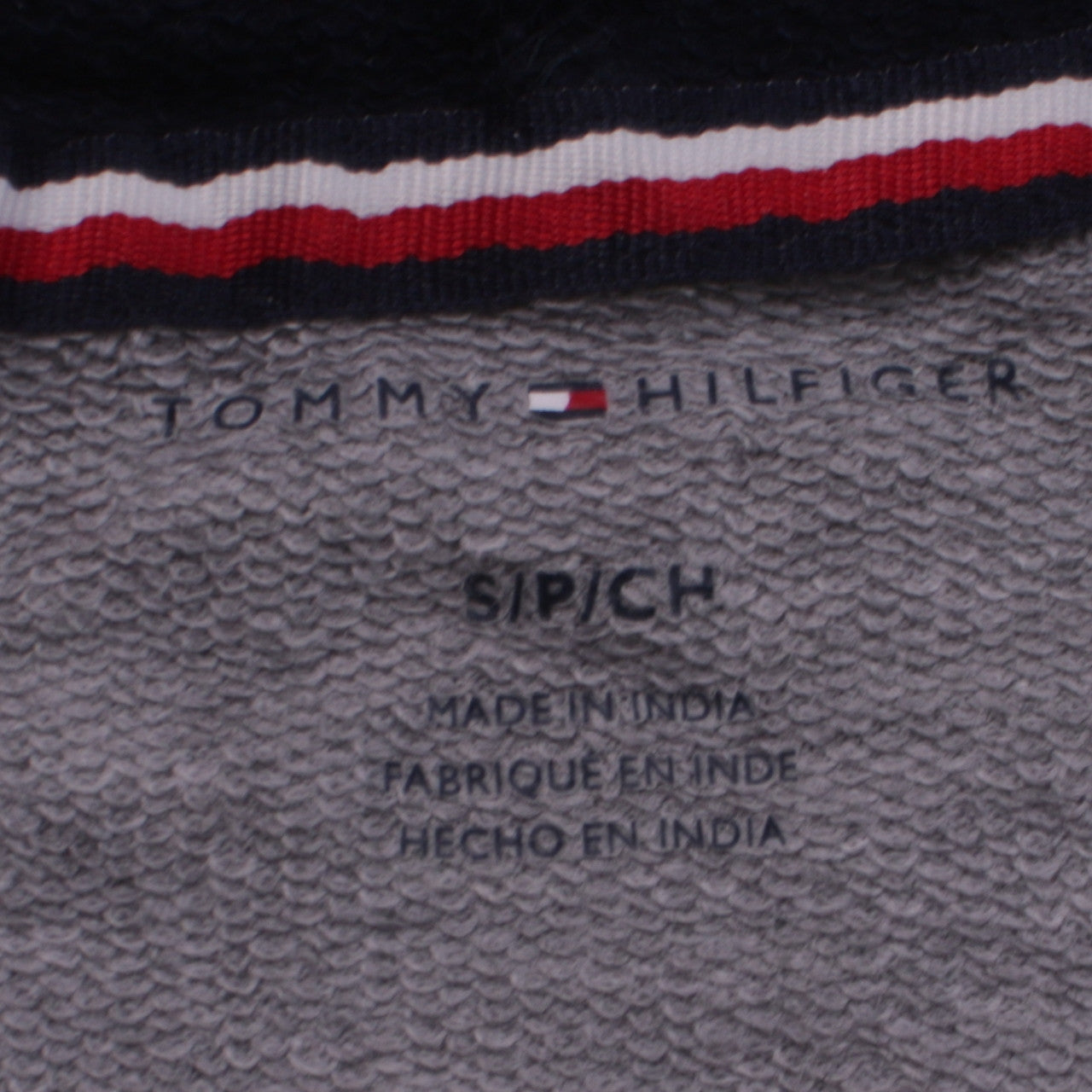 Tommy Hilfiger Men's Grey Pullover Hoodie Small Logo Graphic