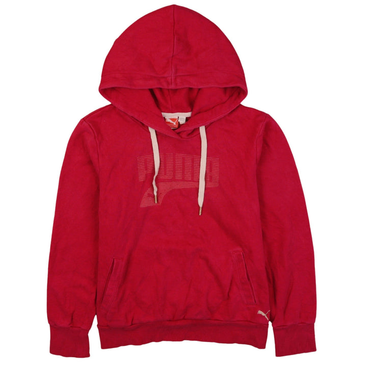 Puma Girls Red Hoodie UK 14 Pullover Cotton Blend Logo Sweatshirt