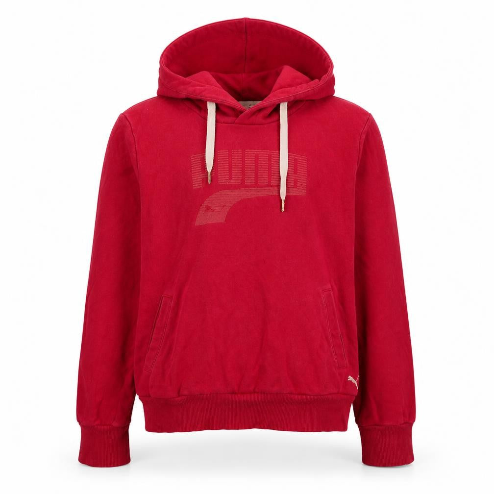 Puma Girls Red Hoodie UK 14 Pullover Cotton Blend Logo Sweatshirt
