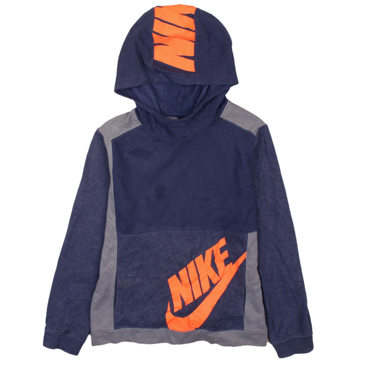 Nike Boys Blue XL Pullover Hoodie with Orange Logo Graphic Print