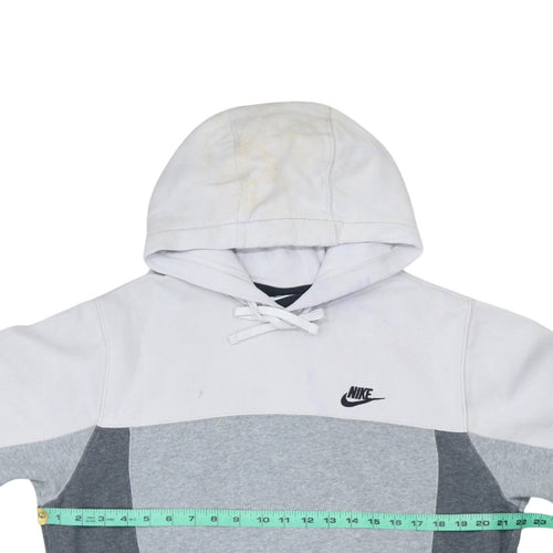 Nike Men's Grey Colour Block Pullover Hoodie Size S