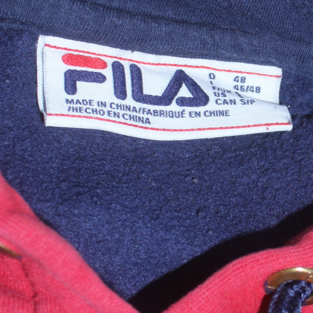 Fila Men's Multicoloured Pullover Hoodie Size M Retro Sportswear