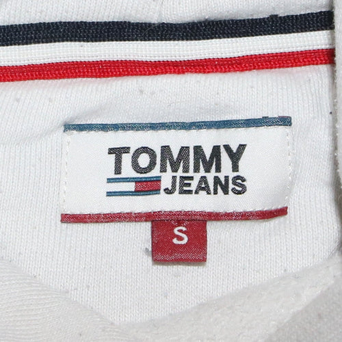 Tommy Jeans Women Beige Small Pullover Hoodie with Logo