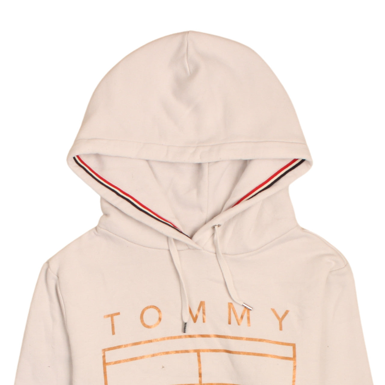 Tommy Jeans Women Beige Small Pullover Hoodie with Logo