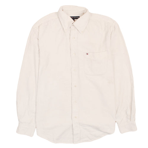 Tommy Hilfiger Men's Beige Corduroy Long Sleeve Button-Up Shirt M