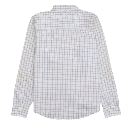 Tommy Hilfiger Jeans Mens White Check Button-Down Shirt Size M