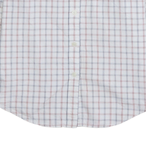 Tommy Hilfiger Jeans Mens White Check Button-Down Shirt Size M