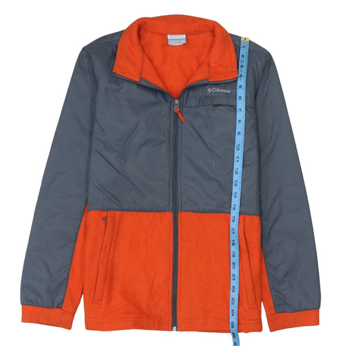 Columbia Mens Orange Grey Full Zip Fleece Jacket Size S Outdoor