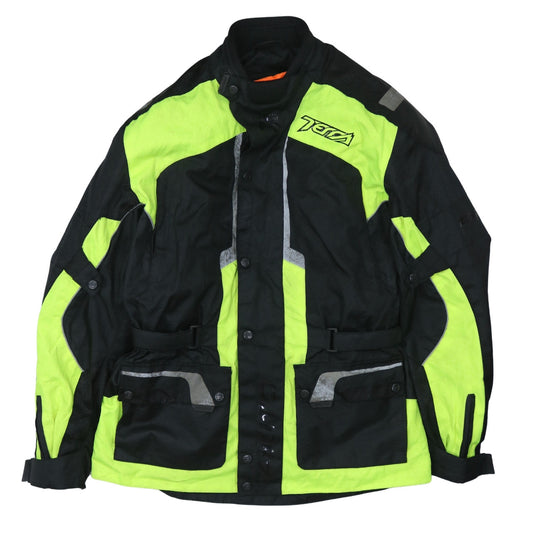 Akito Men’s Black & Green Motorcycle Jacket L Waterproof Rider Coat