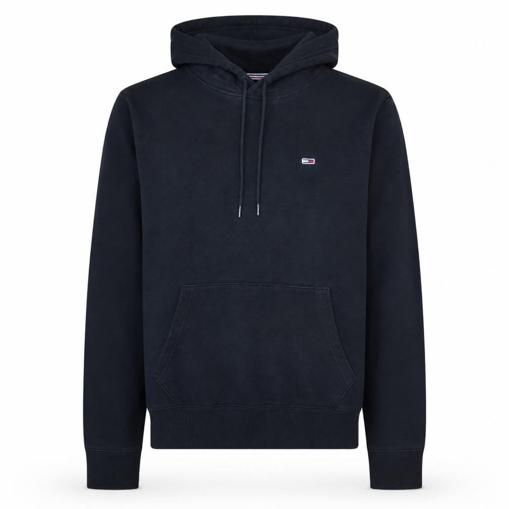 Tommy Jeans Men's Black Pullover Hoodie Size M Logo Fleece Sweatshirt