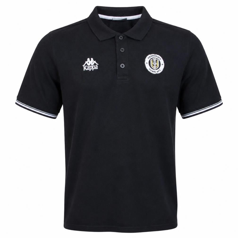 Kappa Men's Black XL Polo Shirt Harrogate Town AFC Embroidered Sports Top