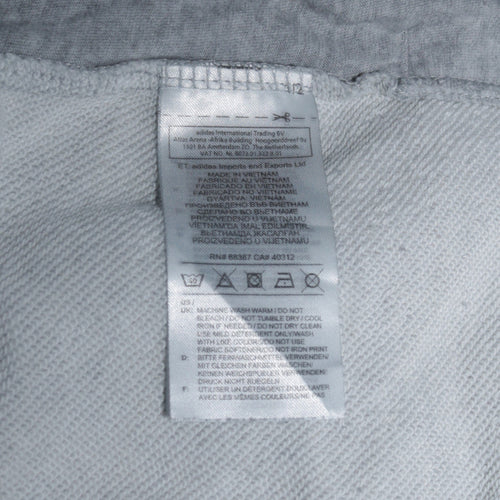 Adidas Womens Grey XL Pullover Hoodie with Logo Print