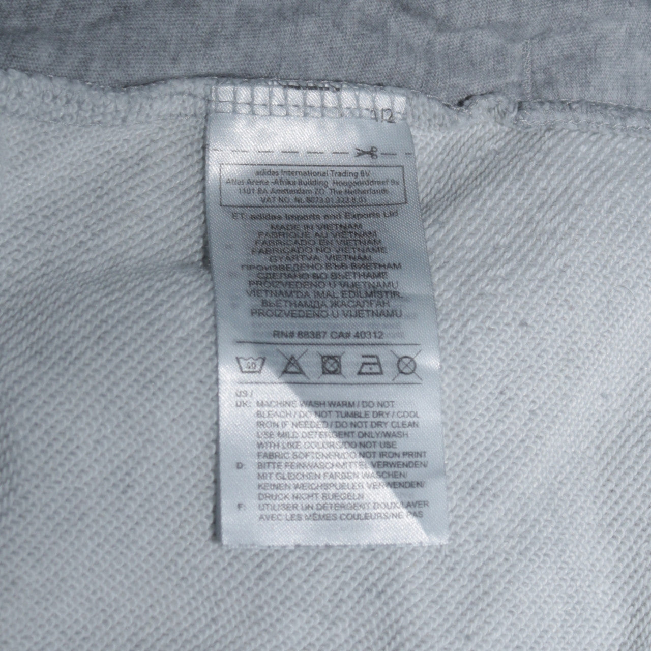 Adidas Womens Grey XL Pullover Hoodie with Logo Print