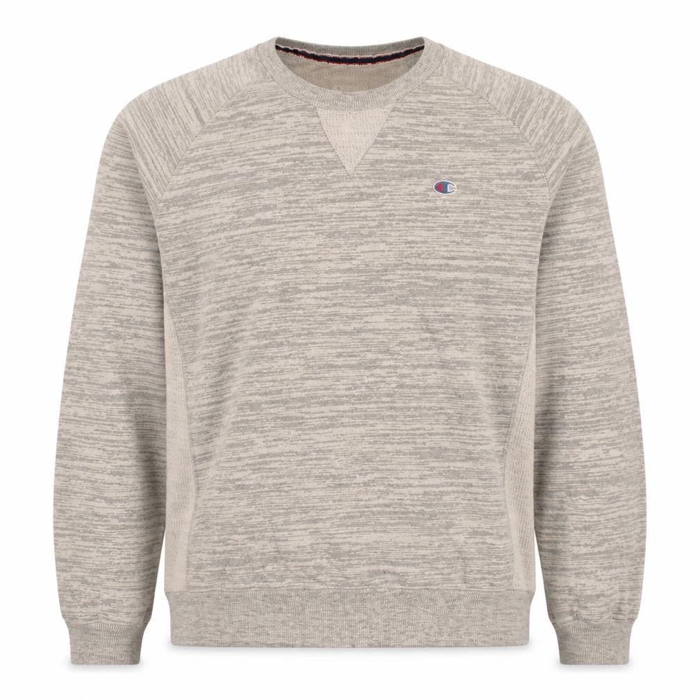 Front view of Champion Men's Grey Medium Crew Neck Pullover Sweatshirt