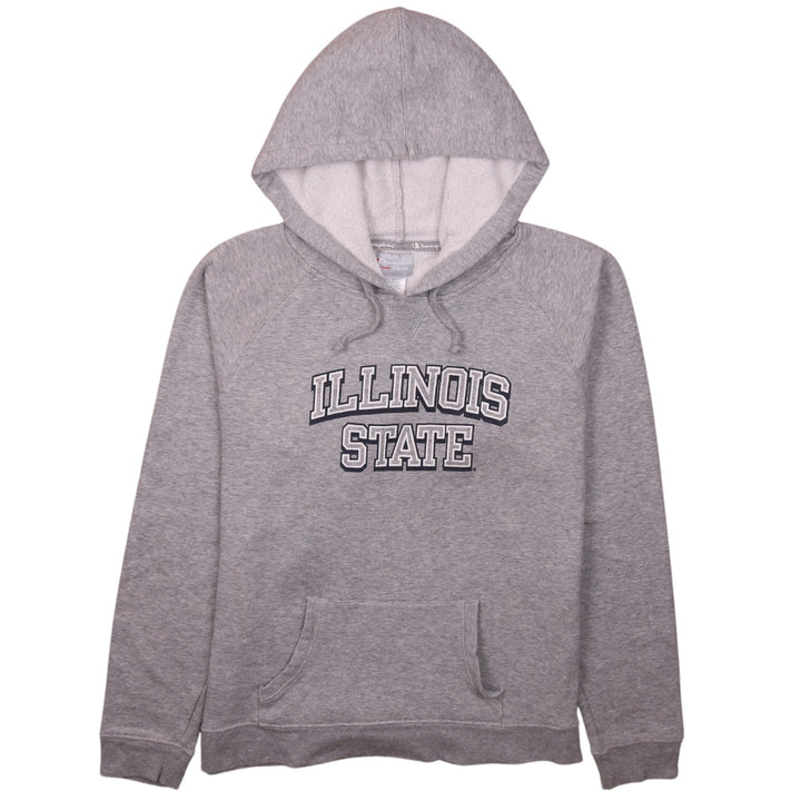 Champion Boys Grey Illinois State Pullover Hoodie Size L Fleece Cotton Blend