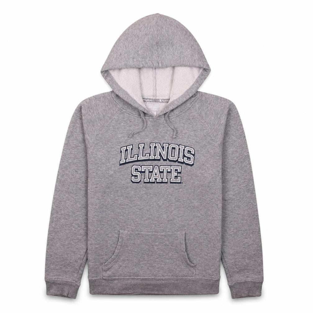 Champion Boys Grey Illinois State Pullover Hoodie Size L Fleece Cotton Blend