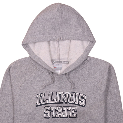 Champion Boys Grey Illinois State Pullover Hoodie Size L Fleece Cotton Blend