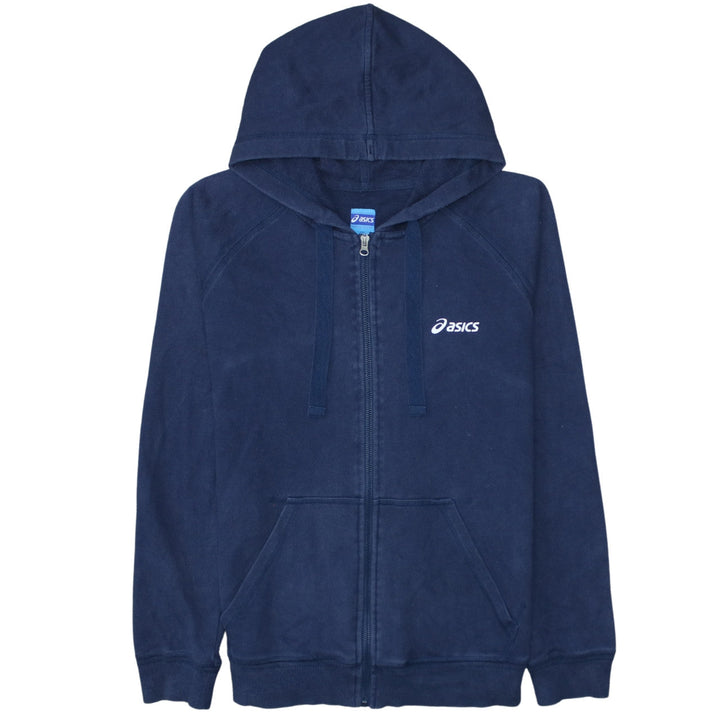 Asics Men's Blue Full Zip Hoodie Size L Sports Fleece Sweatshirt