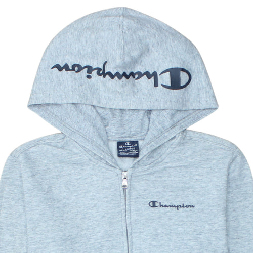 Champion Boys Grey Full Zip Hoodie 13-14 Years Hooded Fleece Sweatshirt