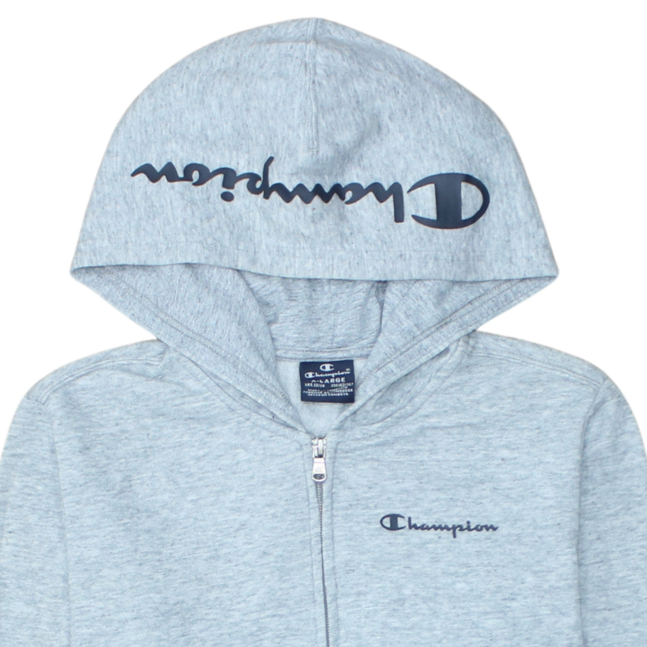 Champion Boys Grey Full Zip Hoodie 13-14 Years Hooded Fleece Sweatshirt