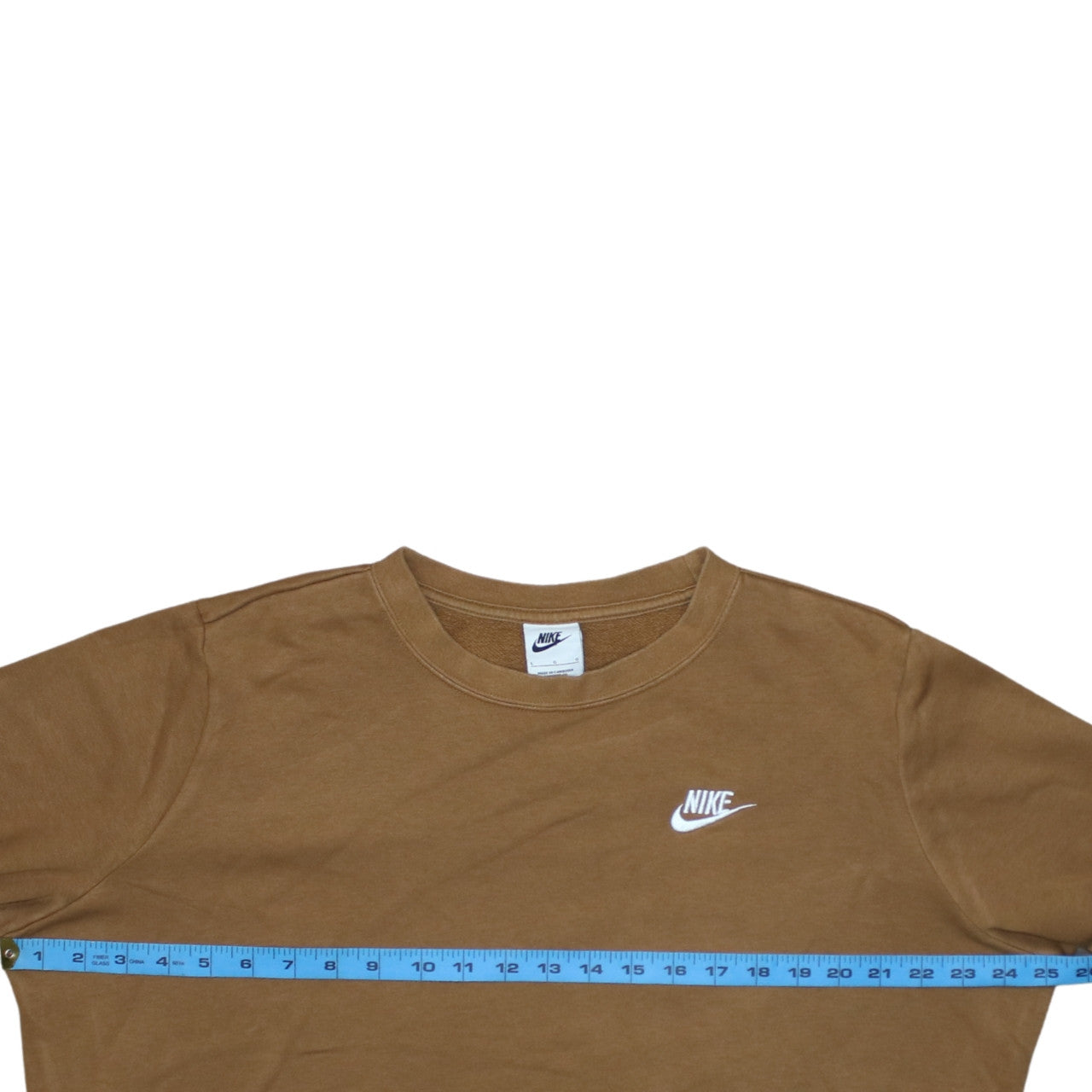 Nike Men's Brown Logo Crew Neck Pullover Sweatshirt Size L
