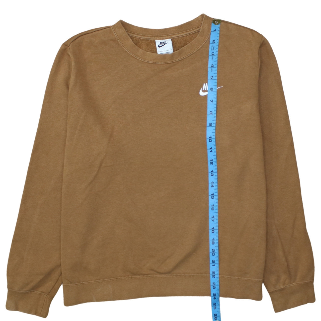 Nike Men's Brown Logo Crew Neck Pullover Sweatshirt Size L