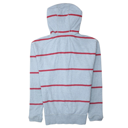 Liverpool FC Men's Grey Full Zip Hoodie Size M with Red Stripes